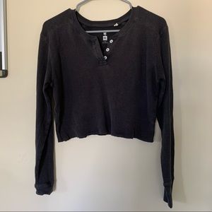 PacSun Grey Button Long Sleeve